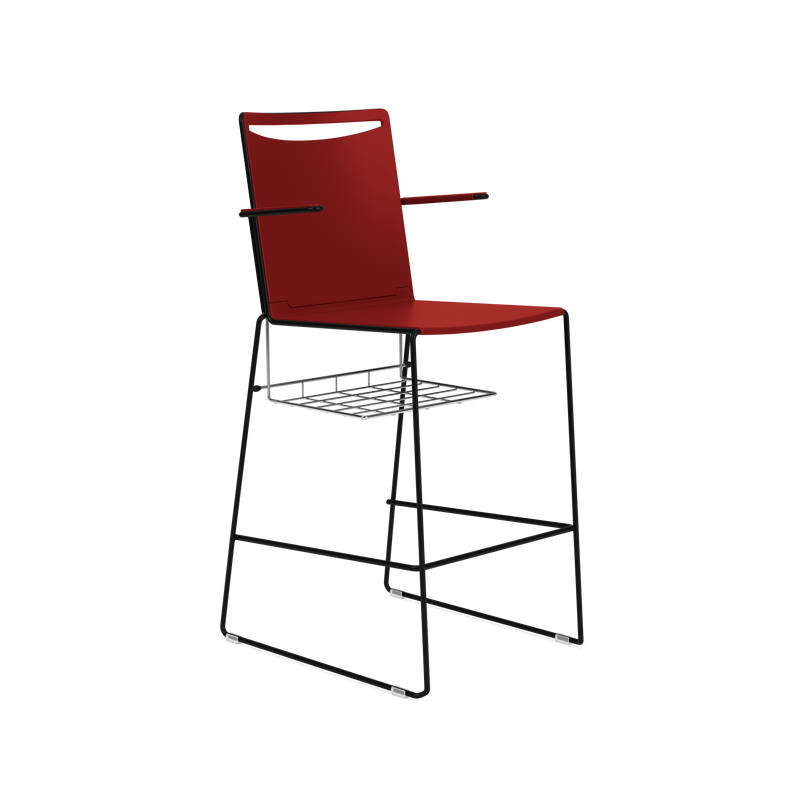 Splash Stackable Poly Back Counter Stool on a Sled Base