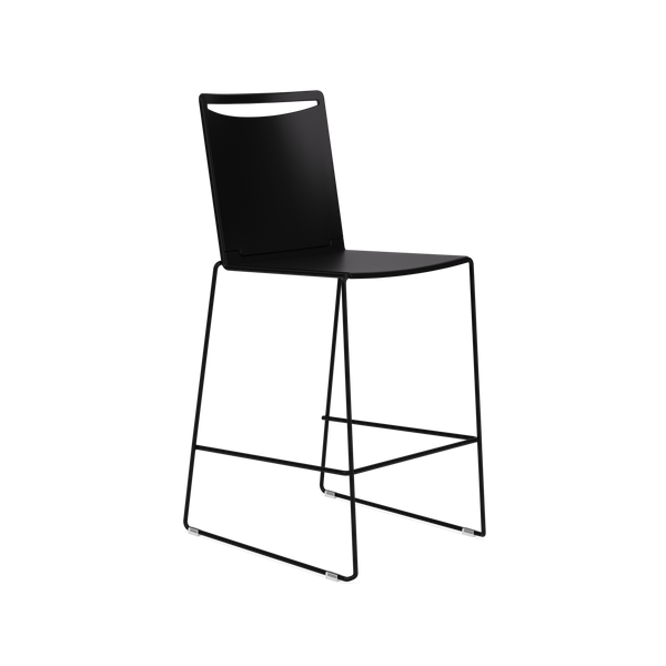 Splash Stackable Poly Back Bar Stool on a Sled Base