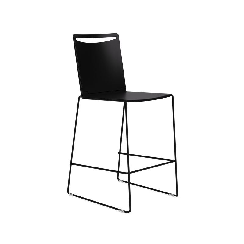 Splash Stackable Poly Back Bar Stool on a Sled Base