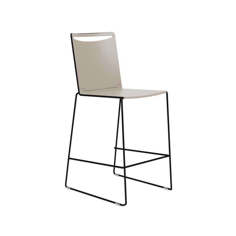 Splash Stackable Poly Back Bar Stool on a Sled Base