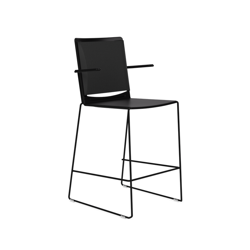 Splash Stackable Mesh Back Bar Stool on a Sled Base