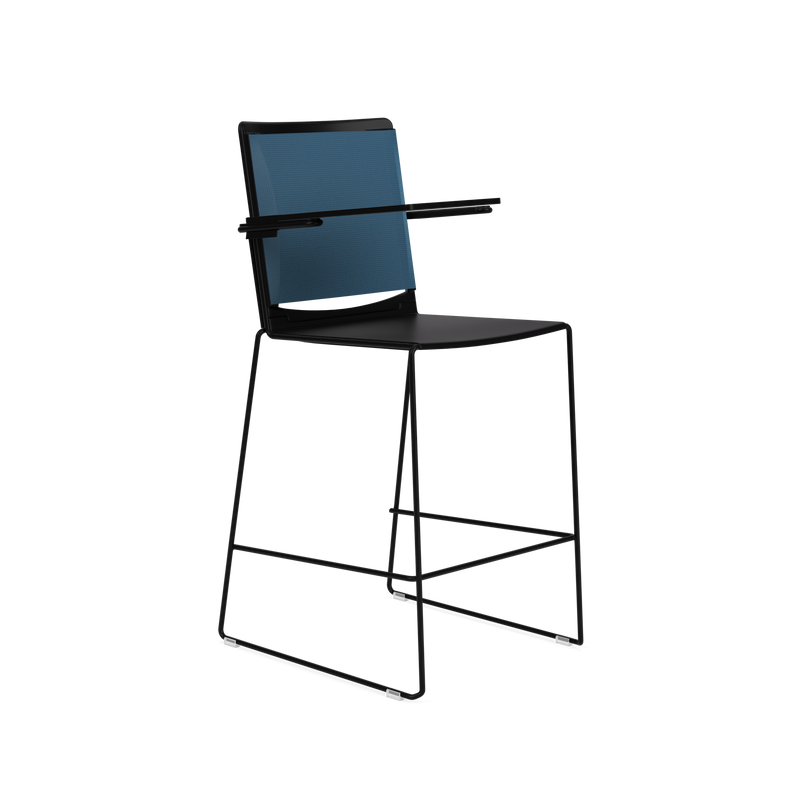 Splash Stackable Mesh Back Bar Stool on a Sled Base