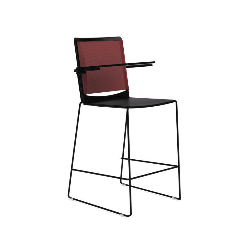 Splash Stackable Mesh Back Bar Stool on a Sled Base