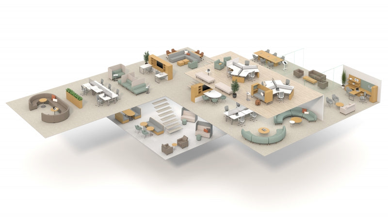 Chatham Cove 3-Sided Work Lounge Right Non-Powered 50 Inch Height