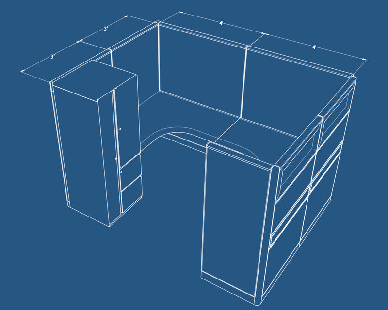 Used/Pre-Owned Kimball Interworks 6'x8' Cubicles (66"H)