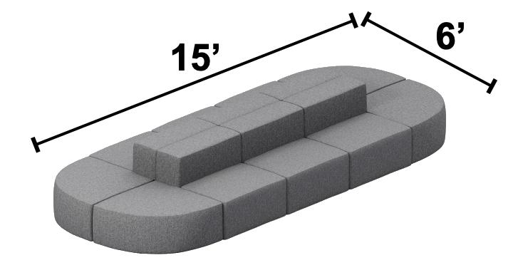 KFI Studios Conversa 15'W x 6'D 10-Piece Modular Lounge Seating Package