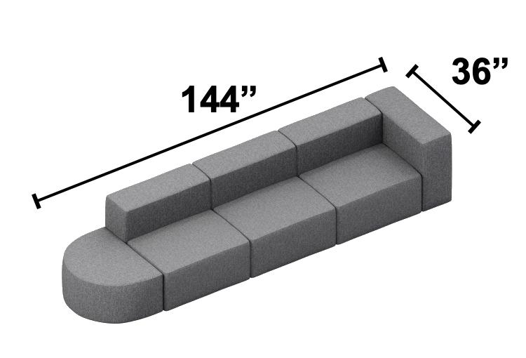 KFI Studios Conversa 4 Piece Modular Sectional