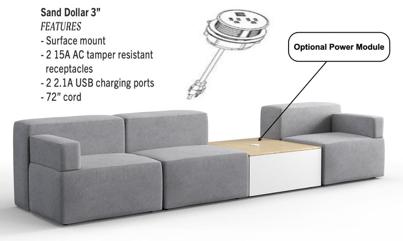 KFI Studios Conversa Collection 4 Piece Modular Sectional with Table