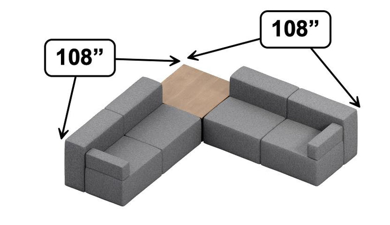 Conversa Collection 6 Piece Modular Sectional with Table