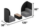 Conversa Modular Lounge Seating Set with Privacy Screens and Table