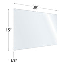 SafeGuard Barrier Clear Acrylic Screen with Rounded Edges - 30"W x 15"H