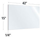 SafeGuard Barrier Clear Acrylic Screen with Rounded Edges - 42"W x 15"H