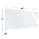 SafeGuard Barrier Clear Acrylic Screen with Rounded Edges - 48"W x 15"H