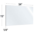 SafeGuard Barrier Clear Acrylic Screen with Rounded Edges - 54"W x 15"H