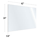SafeGuard Barrier Clear Acrylic Screen with Square Edges - 42"W x 24"H