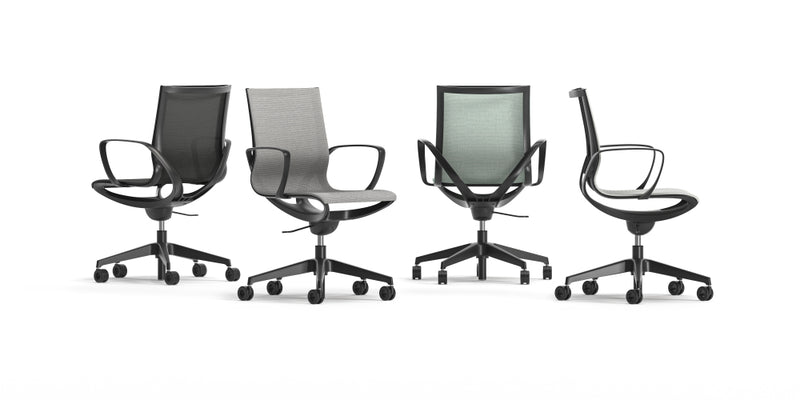 Roya Black Frame, Grey Mesh Lite Task/Conference Chair
