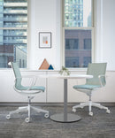 Roya White Frame, Teal Mesh Lite Task/Conference Chair