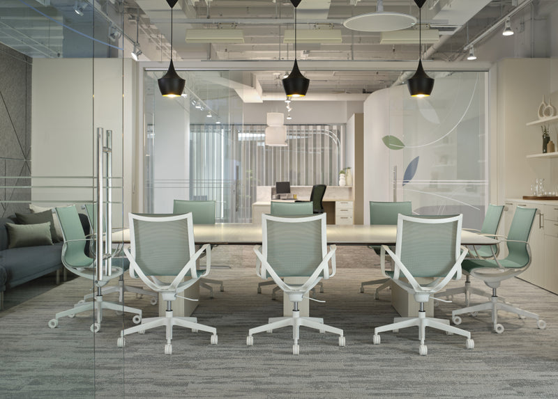 Roya White Frame, White Mesh Lite Task/Conference Chair