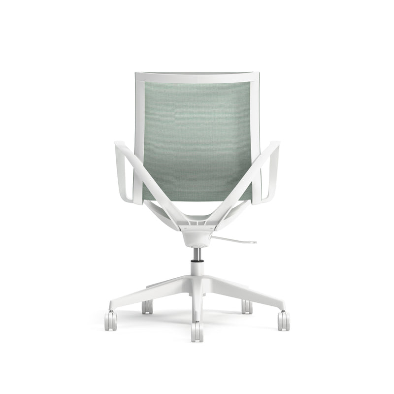 Roya White Frame, Teal Mesh Lite Task/Conference Chair
