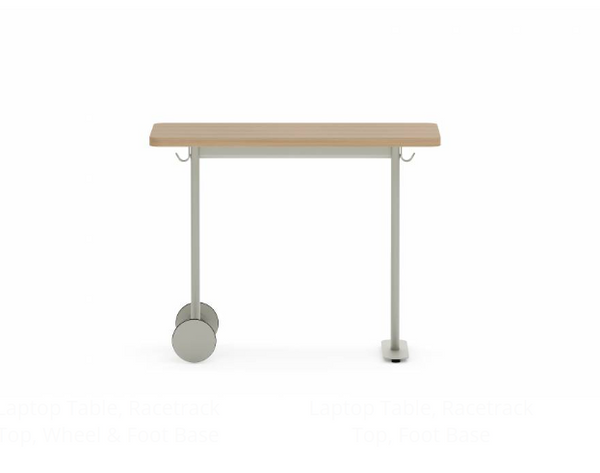Collaborative Spaces™ Laptop Table with Rectangular Top, Wheel & Foot Base
