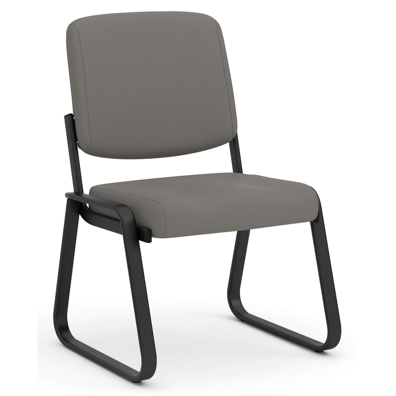 OfficeSource | Value Collection | Armless, Sled Base Guest Chair with Antimicrobial Vinyl Upholstery and Black Frame