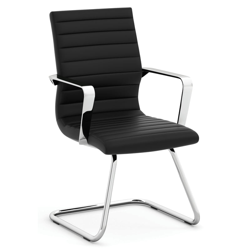OfficeSource Tre Collection Executive Guest Sled Base Chair with Chrome Frame