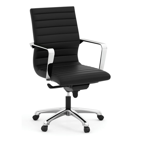 OfficeSource Tre Collection Executive Mid Back Chair with Chrome Frame