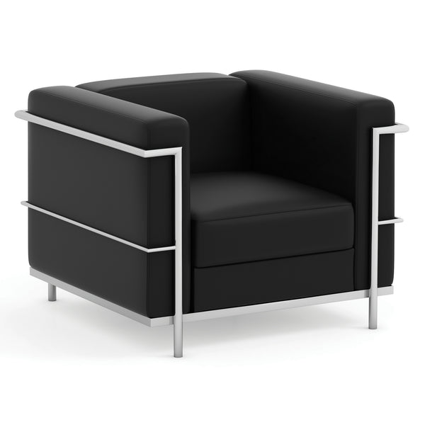 OfficeSource Madison Collection Club Chair with Chrome Exposed Frame