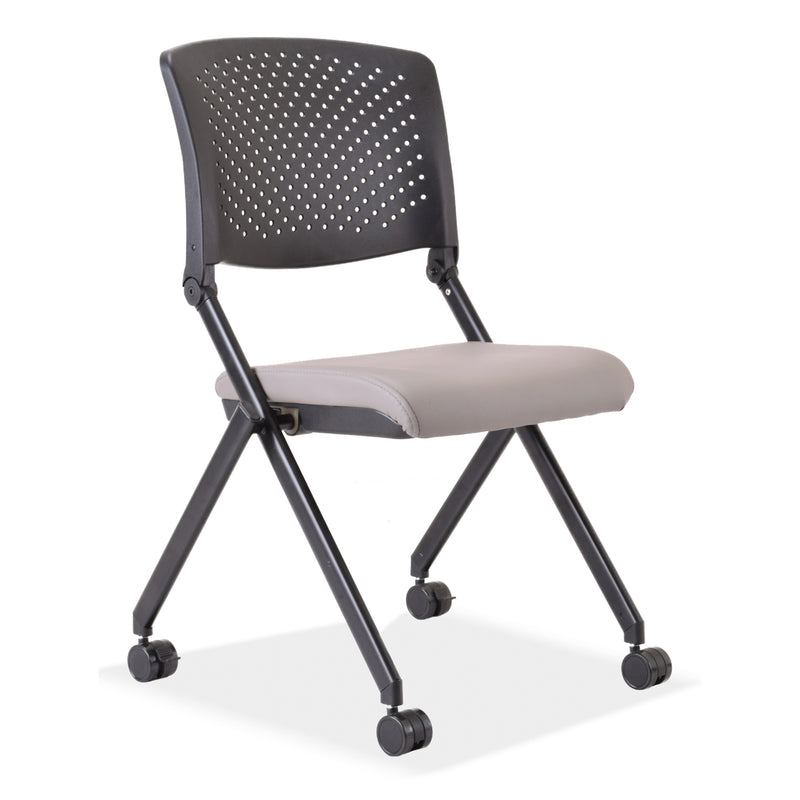 OfficeSource Julep Collection Armless Nesting Chair with Casters, Black Frame