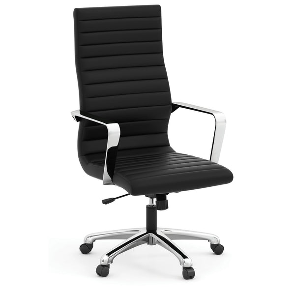 OfficeSource | Tre Lite Collection | Executive High Back Chair with Chrome Frame