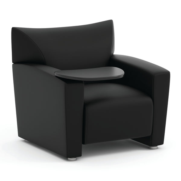 OfficeSource | Tribeca Collection | Tribeca Club Chair with Carbonized Finished Tablet Arm