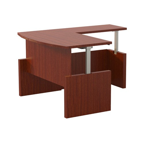 Aberdeen® Height-Adjustable Desk, Bow Front with Return, 72" W