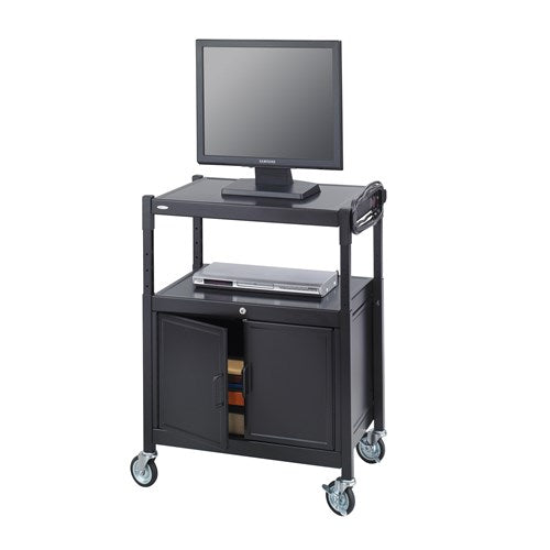 Steel Adjustable AV Cart With Cabinet