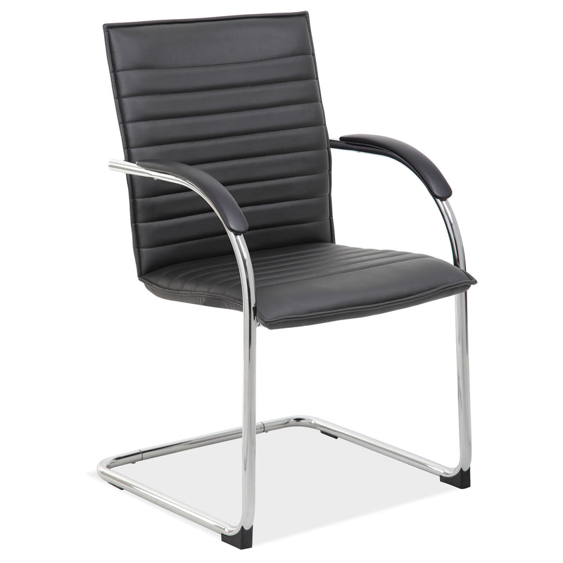 OfficeSource | Ridge Collection | Sled Based Guest Chair with Chrome Frame