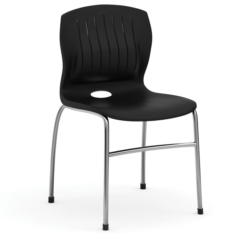 OfficeSource Slash Collection Armless Guest Stack Chair with Chrome Frame