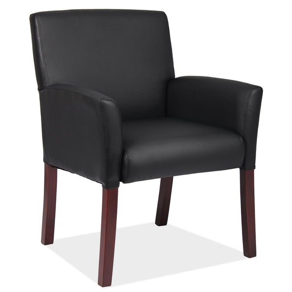 OfficeSource | Bowery Collection | Retro Style Guest Chair with Wood Legs