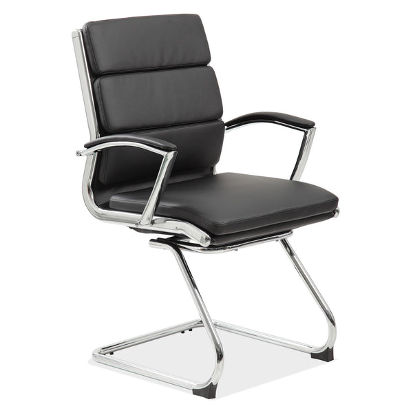 OfficeSource | Merak Collection | Executive Guest Sled Base with Chrome Frame