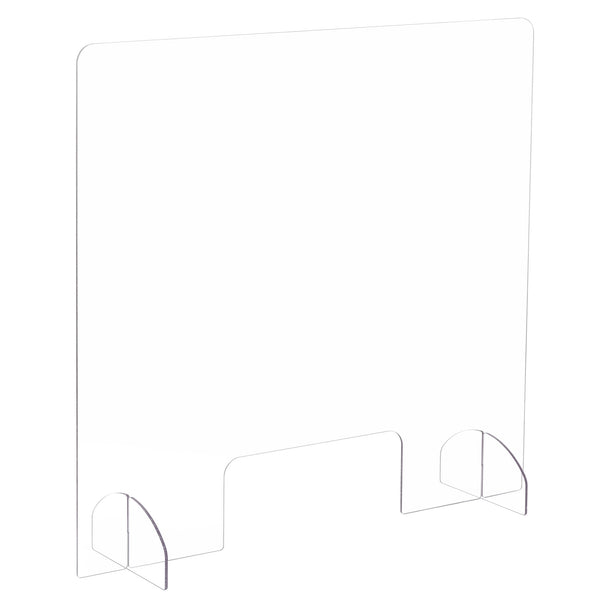 Portable Freestanding 28"H Acrylic Sneeze Guard with Document Pass-Through