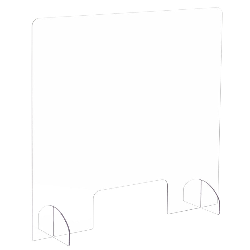 Portable Freestanding 28"H Acrylic Sneeze Guard with Document Pass-Through