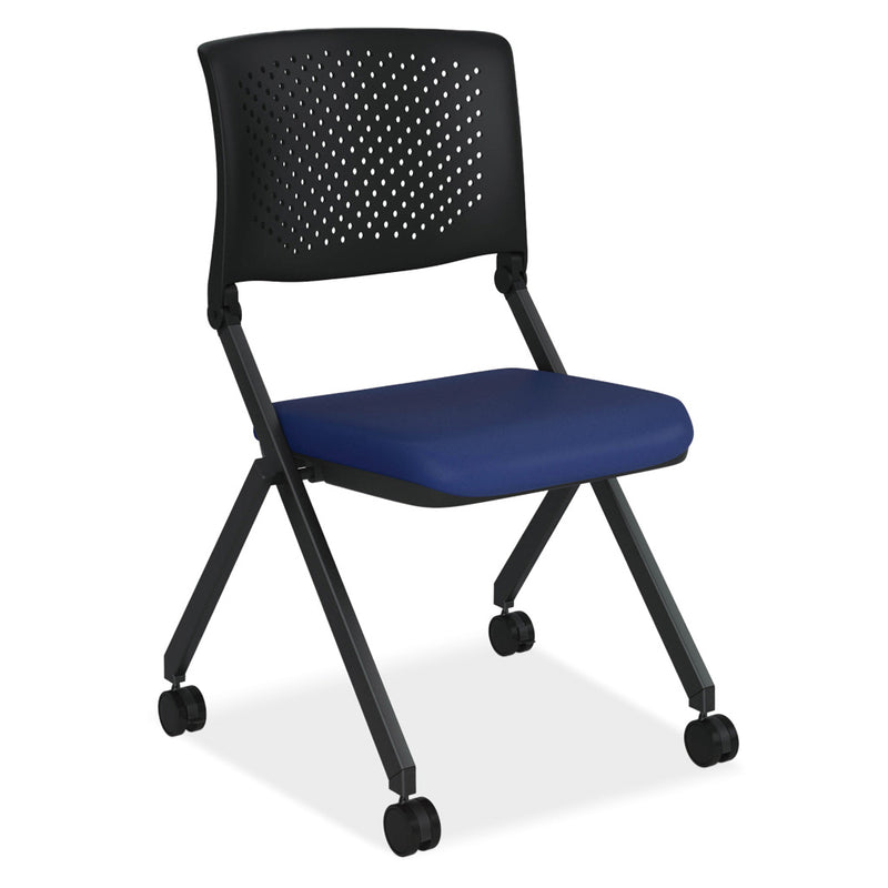 OfficeSource Julep Collection Armless Nesting Chair with Casters, Black Frame 1