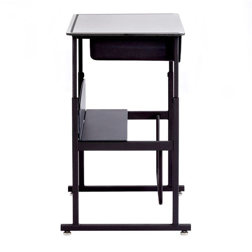 AlphaBetter® Adjustable-Height Stand-Up Desk, 28 x 20" Premium or Dry Erase Top, Book Box and Swinging Footrest Bar