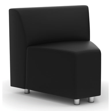 OfficeSource | Integrate Collection | Armless Corner Modular Chair with Silver Post Legs