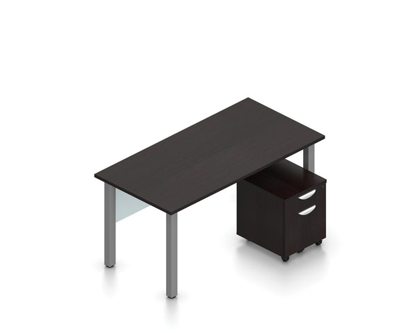 Commercial Table Desk with Mobile Pedestal