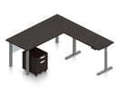 Adjustable Height L-Shaped Desk Setup