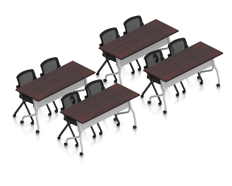 Offices To Go Superior Laminate 8 Person Training Room Furniture Set with Tables and Chairs | Layout SL-10