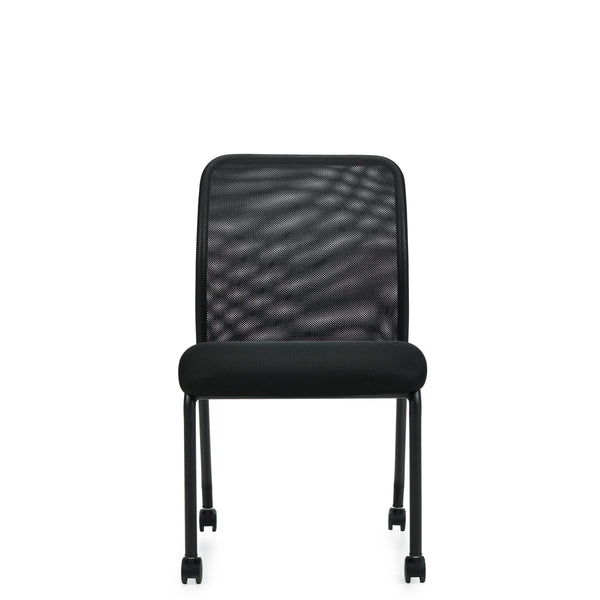 Armless Mesh Back Guest with Casters | OTG11761B - Parlor City Furniture