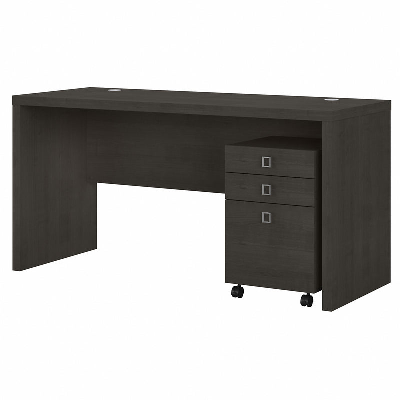 Office by kathy ireland® Echo Credenza Desk with Mobile File Cabinet