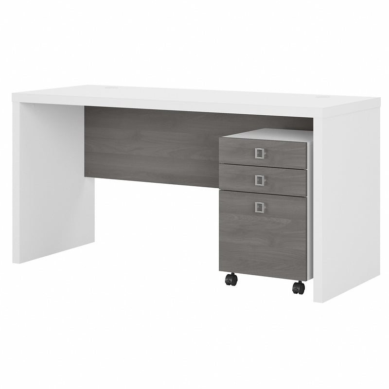 Office by kathy ireland® Echo Credenza Desk with Mobile File Cabinet