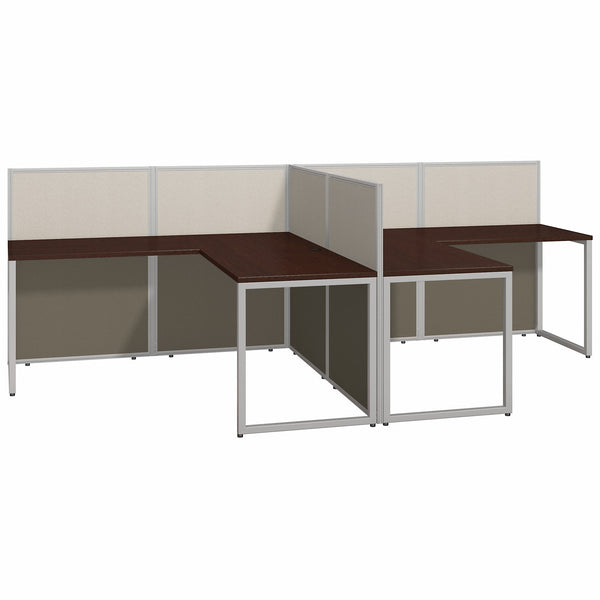 Bush Business Furniture Easy Office 60W 2 Person L Shaped Cubicle Desk Workstation with 45H Panels