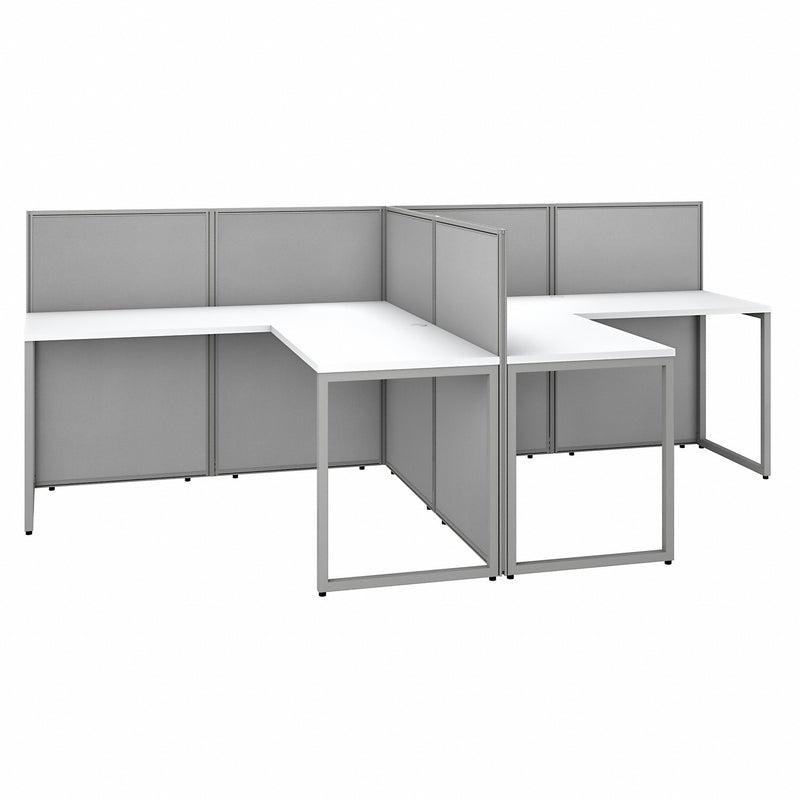 Bush Business Furniture Easy Office 60W 2 Person L Shaped Cubicle Desk Workstation with 45H Panels